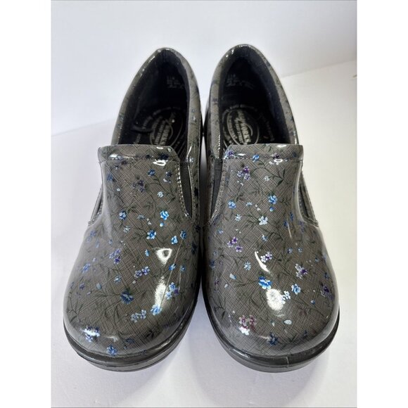 EASY WORKS Women’s Slip on Clogs Comfort Work Shoes Size 11 M Floral Gray Blue - Picture 2 of 15